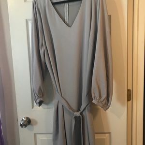 NWT Eloquii Vneck Gray Tie waist Mini Dress